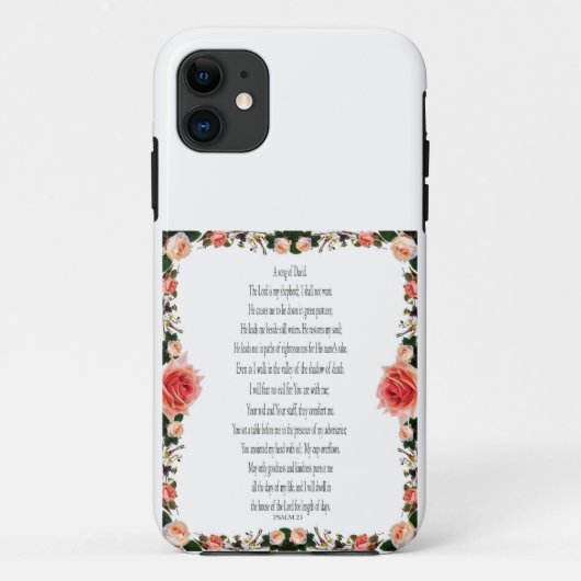 Psaume 23, Chanson de David, coque iphone floral (Dos)