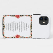 Psaume 23, Chanson de David, coque iphone floral (Dos (Horizontal))