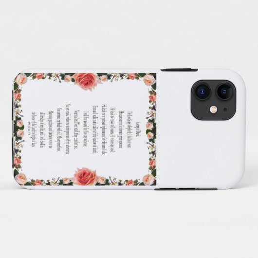 Psaume 23, Chanson de David, coque iphone floral (Dos (Horizontal))