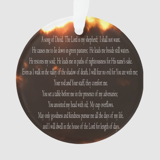 Psaume 23, Chanson pour David, Ciel de feu, Orneme (devant)