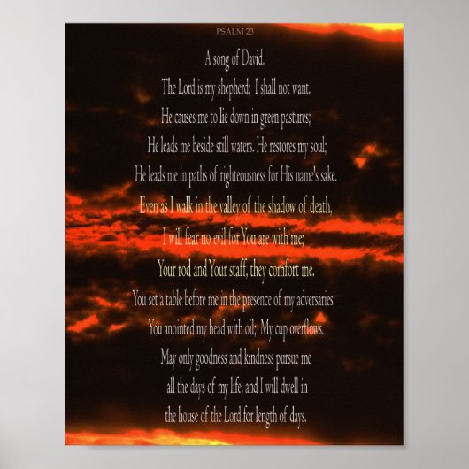 Psaume 23, Ciel Rouge Foncé, Affiche Papier (Mat) (Devant)
