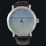 Psaume 23 Le Seigneur est Mon Berger Belle Plage<br><div class="desc">Belle photographie de plage sur une montre à bracelet avec le 23ème psaume : Le Seigneur est mon berger. Je ne veux pas. Il me fait m'allonger dans des pâturages verts. Il me conduit à côté des eaux calmes. Il me restaure l'âme. Cette jolie montre à verset de la bible...</div>