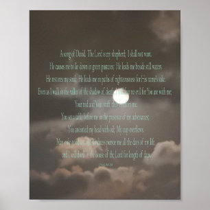 Psaume 23, Moon Print, Affiche de valeur, Papier (