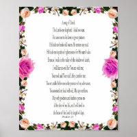 Psaume 23, Papier affiche à bordure florale violet