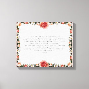 Psaume 23, toile à motif rose-fleur