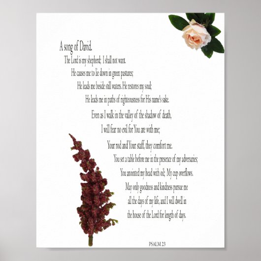 Psaume 23, Vert floral, Papier pour affiche de val (Devant)