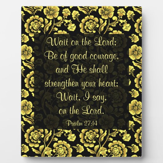 Psaume 27:14 Plaque (Devant)