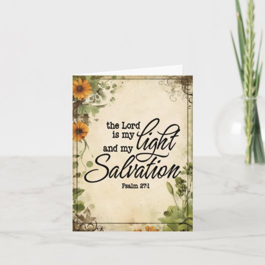 Psaume 27:1 Carte de voeux chrétienne (Devant)