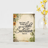 Psaume 27:1 Carte de voeux chrétienne (Fleur jaune)