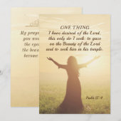 Psaume 27:4 Une chose que je désirais de la carte (Devant / Derrière)