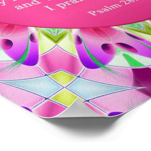 Psaume 28:7 Affiche chrétienne (Coin)