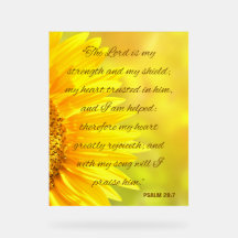 Psaume 28:7 Enseigne en acrylique - "Le Seigneur e