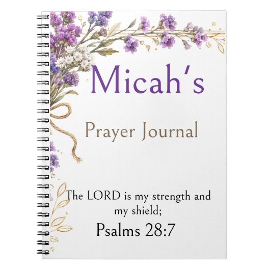 Psaume 28:7 Verset Biblique, Journal de Prière Vio (Devant)
