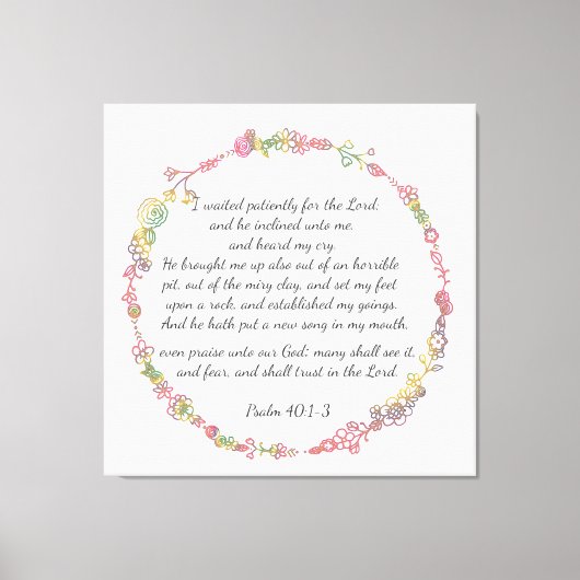 Psaume 40:1-3 impression de toile (Recto)