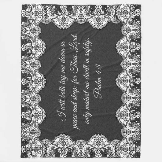 Psaume 4:8 couverture en toison (Devant)