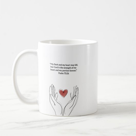 Psaume 73:26 Tasse chrétienne | Cadeau d'encourage (Gauche)