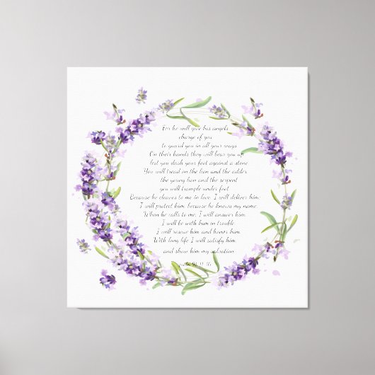 Psaume 91 : 11-16 impression de toile (Recto)