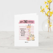 Psaume 91:11 Giraffe 2e carte d'anniversaire (Fleur jaune)