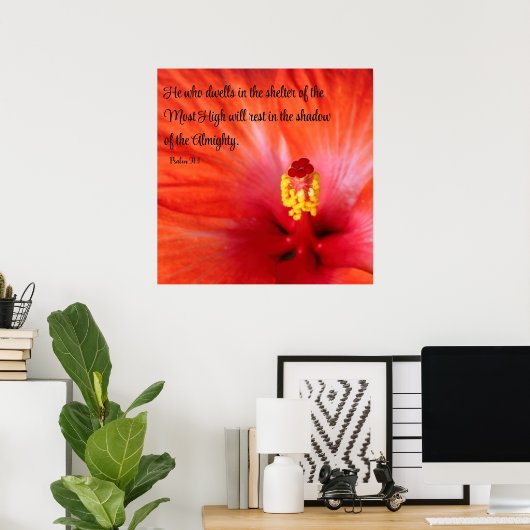 Psaume 91:1 Poster (Bureau à domicile)