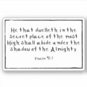 Psaume 91:1 Stickers De Vinyle Coupé Sur Mesure (Devant)
