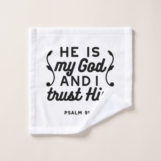 Psaume 91:2 – Verset de la Bible chrétienne de con (Gant de toilette)