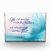 Psaume 91:4 Bloc photo du roi James (Devant)