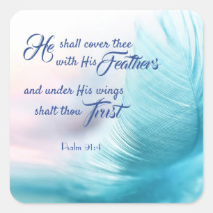 Psaume 91:4 Stickers Carré King James