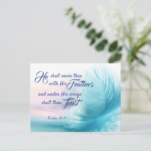 Psaume 91:4 Version King James Carte postale (Debout devant)