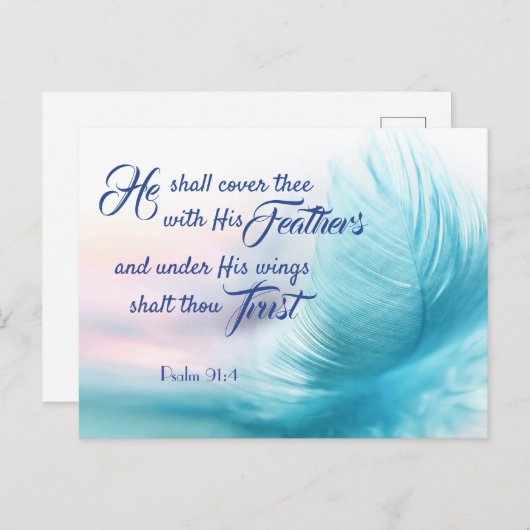 Psaume 91:4 Version King James Carte postale (Devant / Derrière)
