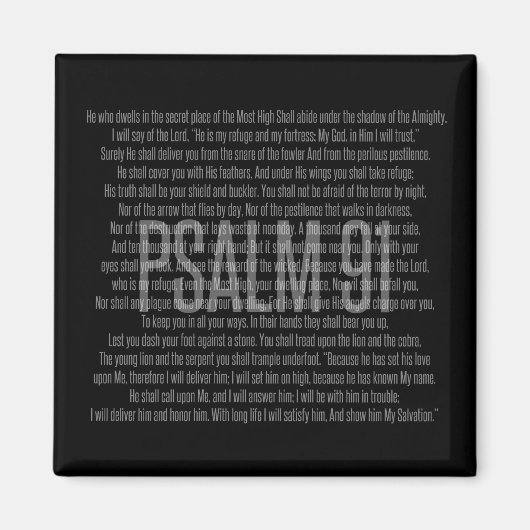 Psaume 91 Aimant d'écriture pour la maison ou le b (Devant)