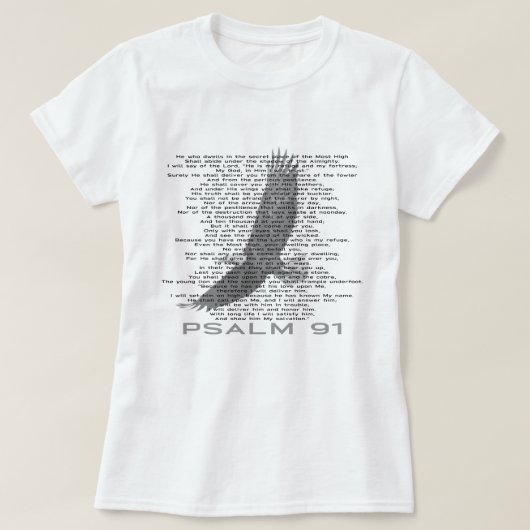 Psaume 91 Ecriture Art avec T-shirt Aigle (Design devant)