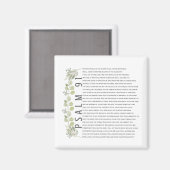Psaume 91 Magnet de l'Écriture avec Feuillage (Recto/Verso)
