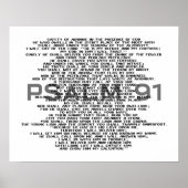 Psaume 91 Poster d'art mural d'écriture noir et bl (Devant)