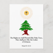 Psaume 92:12-13 Cèdre du Liban Maronite carte post (Devant)