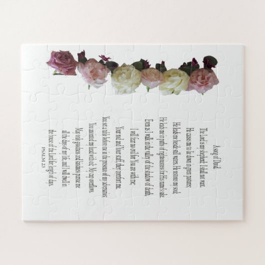 Psaume, Fleur blanche Rose, Puzzle difficile (Horizontal)