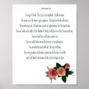 Psaume, Fleur de rose, Papier affiche de valeur (M