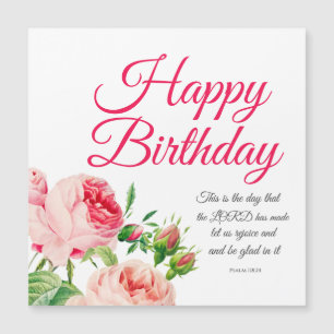 Psaume floral d'anniversaire 118:24 Magnet