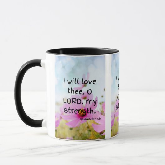 Psaumes 18:1 KJV Bible Verse Pic Mug Deux Tons (Gauche)