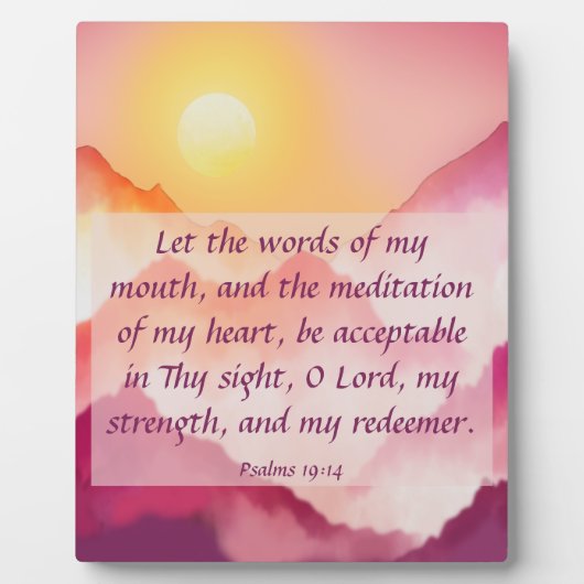 Psaumes 19:14 Plaque (Devant)