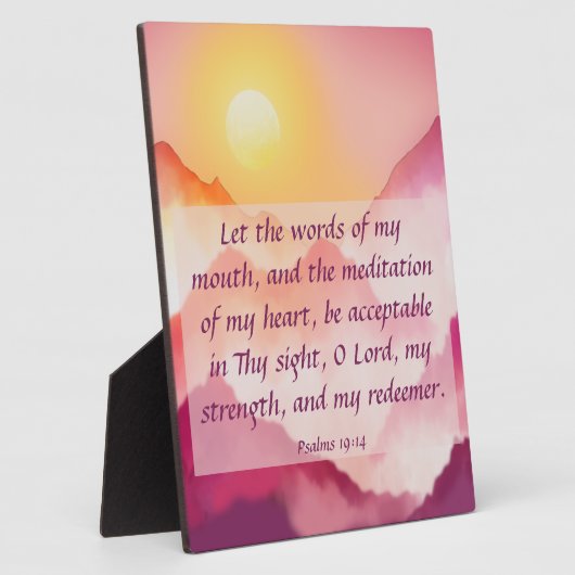 Psaumes 19:14 Plaque (Côté)