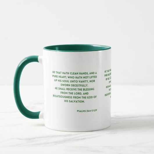 Psaumes 24:4-5 KJV Bible Verse Mug Deux Tons (Gauche)