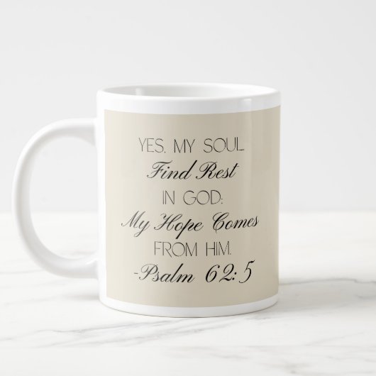 Psaumes 62:5 Verset biblique de l'espérance Mug (Gauche)
