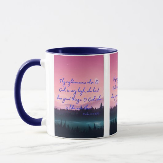 Psaumes 71:19 KJV Bible Verse Pic Mug à deux tons (Gauche)