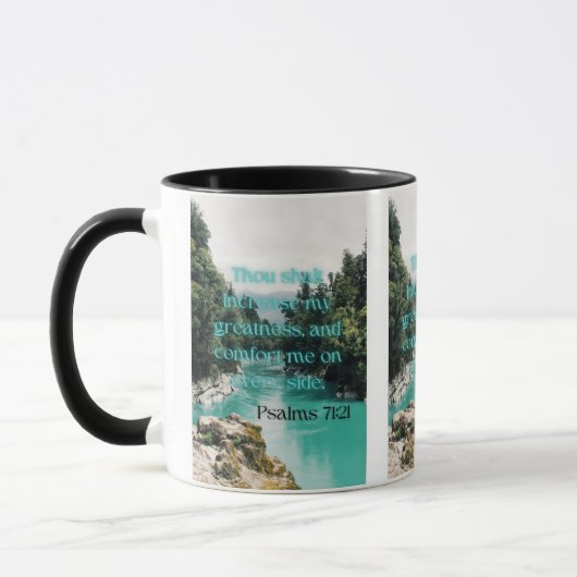 Psaumes 71:21 KJV Bible Verse Pic Mug Deux Tons (Gauche)