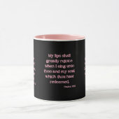 Psaumes 71:23 KJV Bible Verse Mug à deux tons (Centre)