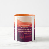 Psaumes 72:2 KJV Bible Verse Pic Mug Deux Tons (Centre)