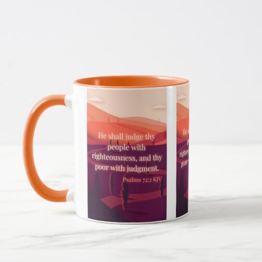 Psaumes 72:2 KJV Bible Verse Pic Mug Deux Tons (Gauche)