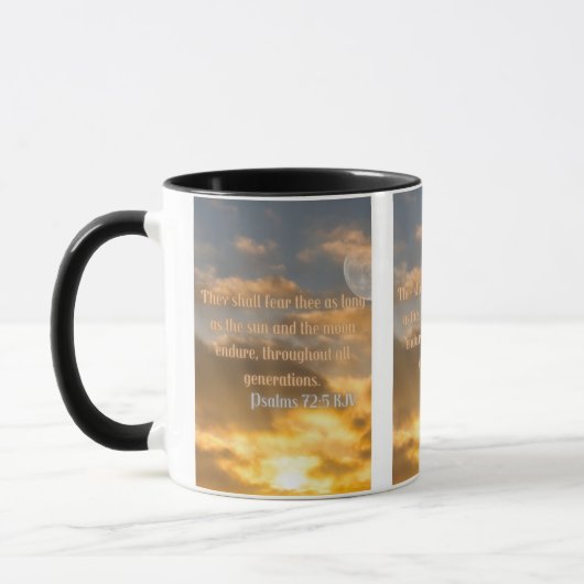 Psaumes 72:5 KJV Bible Verse Pic Mug Deux Tons (Gauche)