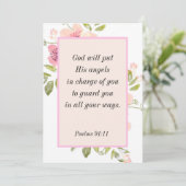 Psaumes 91:11 Verset biblique sur la carte de prot (Debout devant)