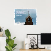 Psaumes Bible Verse Steeple Poster chrétien (Bureau à domicile)